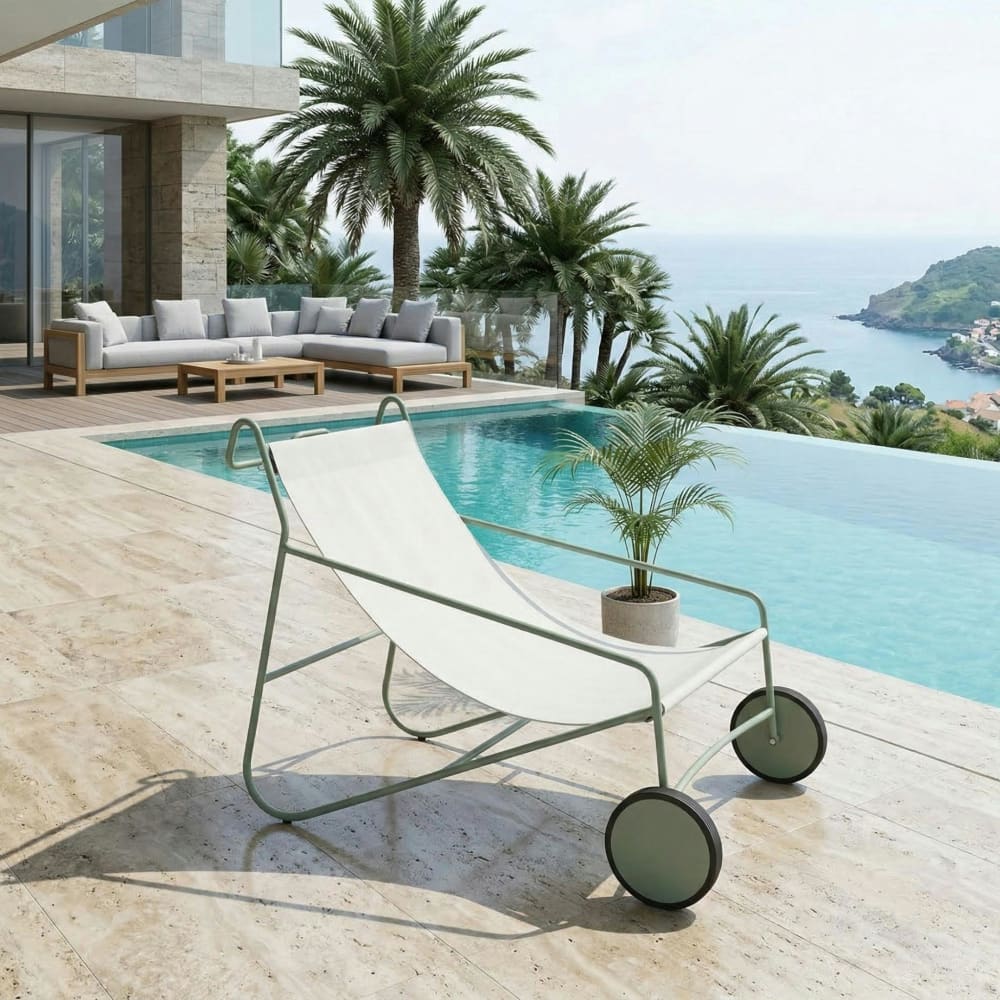 Chilienne design en aluminium vert argile