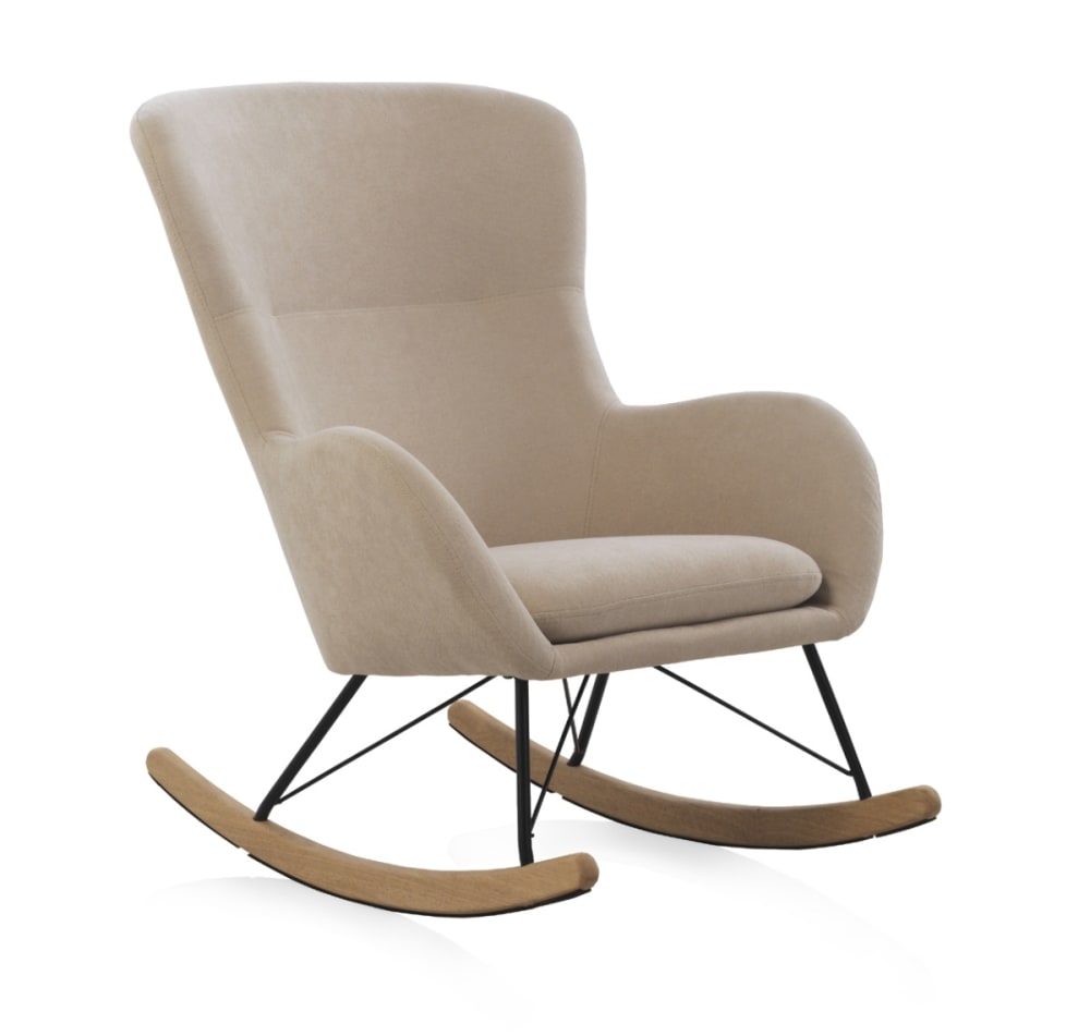 Fauteuil à bascule beige,
