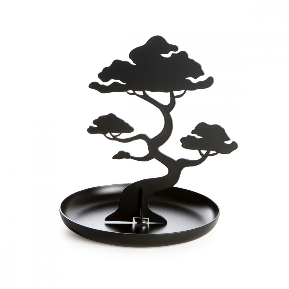 KIKKERLAND Accrochez tous vos bijoux, bagues et bracelets de manière élégante avec cet arbre à bijoux bonsai noir. Dimensions : h18 x Diam 14 cm