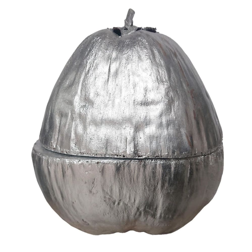My Bliss Home Kerze aus Kokosnuss, Farbe Silber, 800g Silber Kokosnussfasern