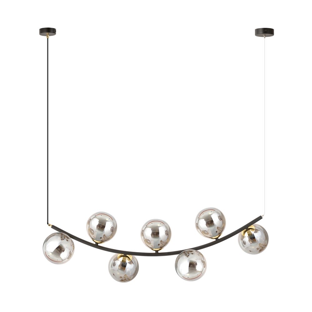 Suspension avec structure incurvée et 7 sphères en graphite