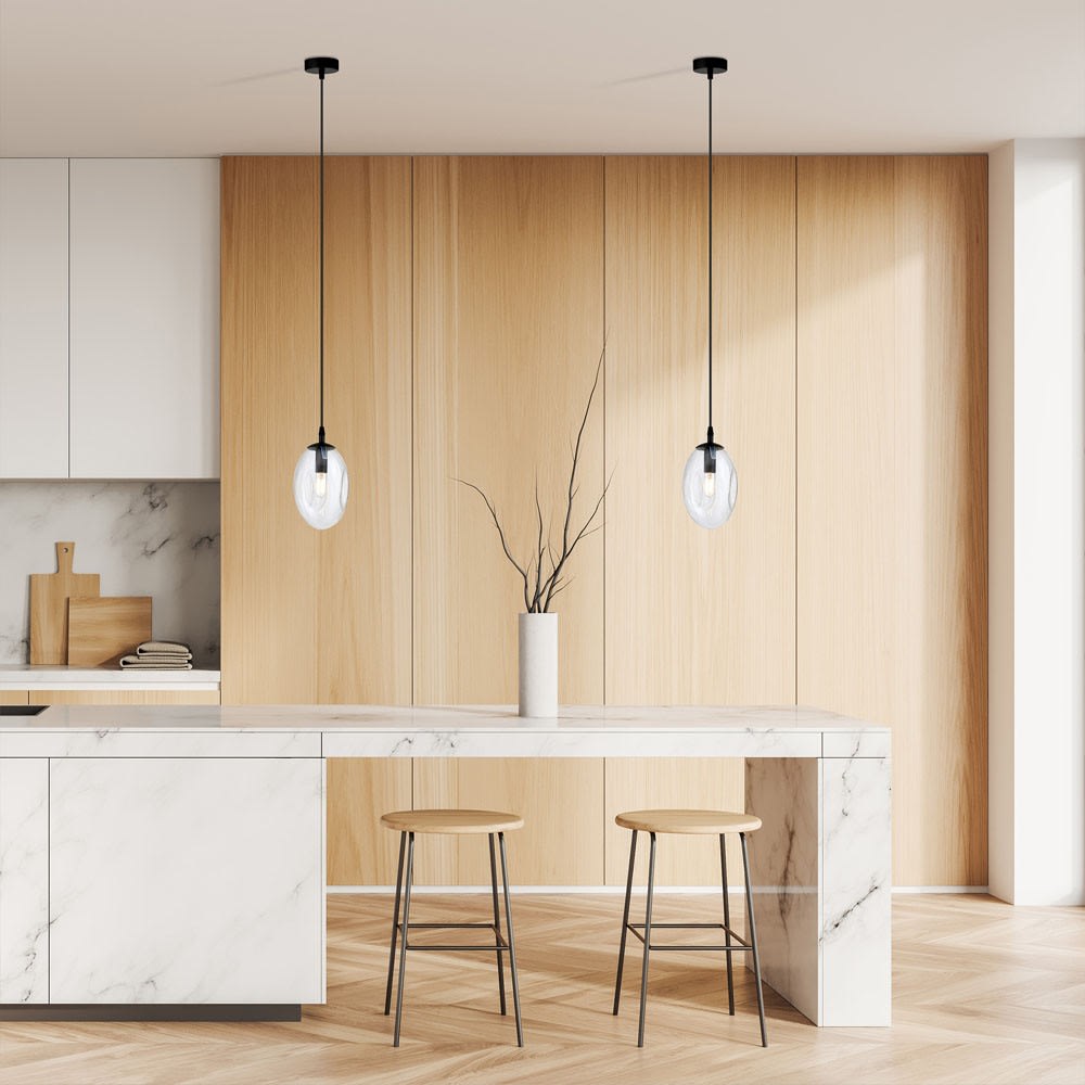 Suspension avec sphère transparente et hauteur réglable Max. 100 cm — vue 3