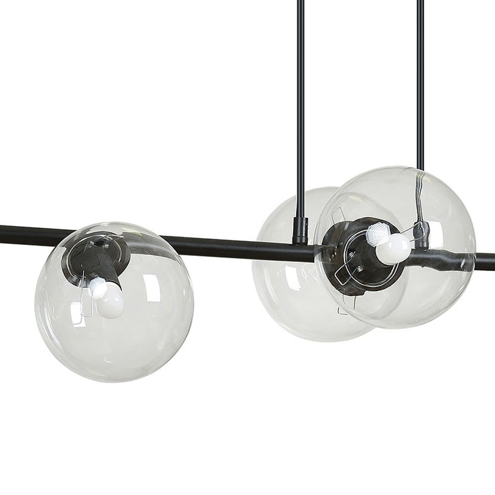 Suspension en métal noir avec 6 sphères transparentes — vue 4