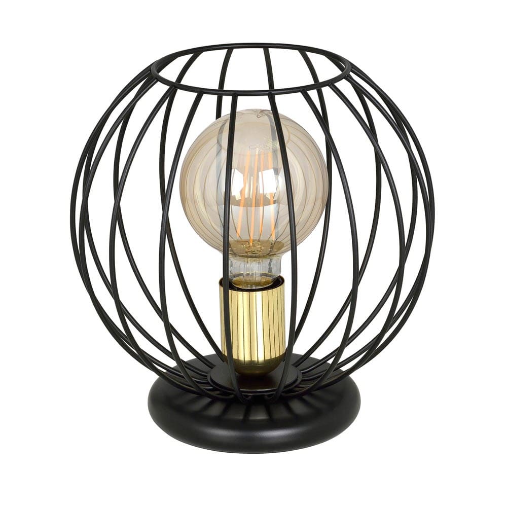 Wonderlamp Sphärische Tischlampe aus Metall mit schwarzem Gitterlampenschirm style modern - Metall