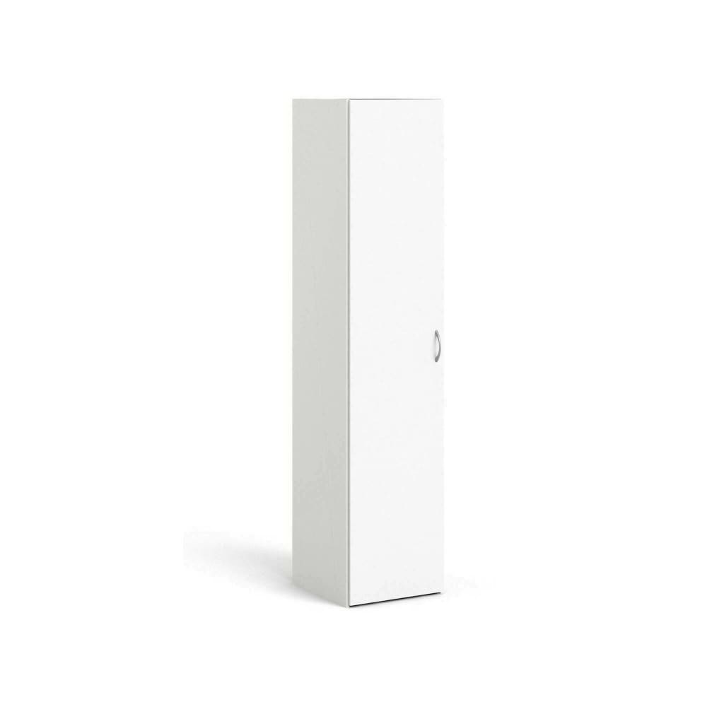 Armoire polyvalente 1 porte effet bois blanc 181x42 cm