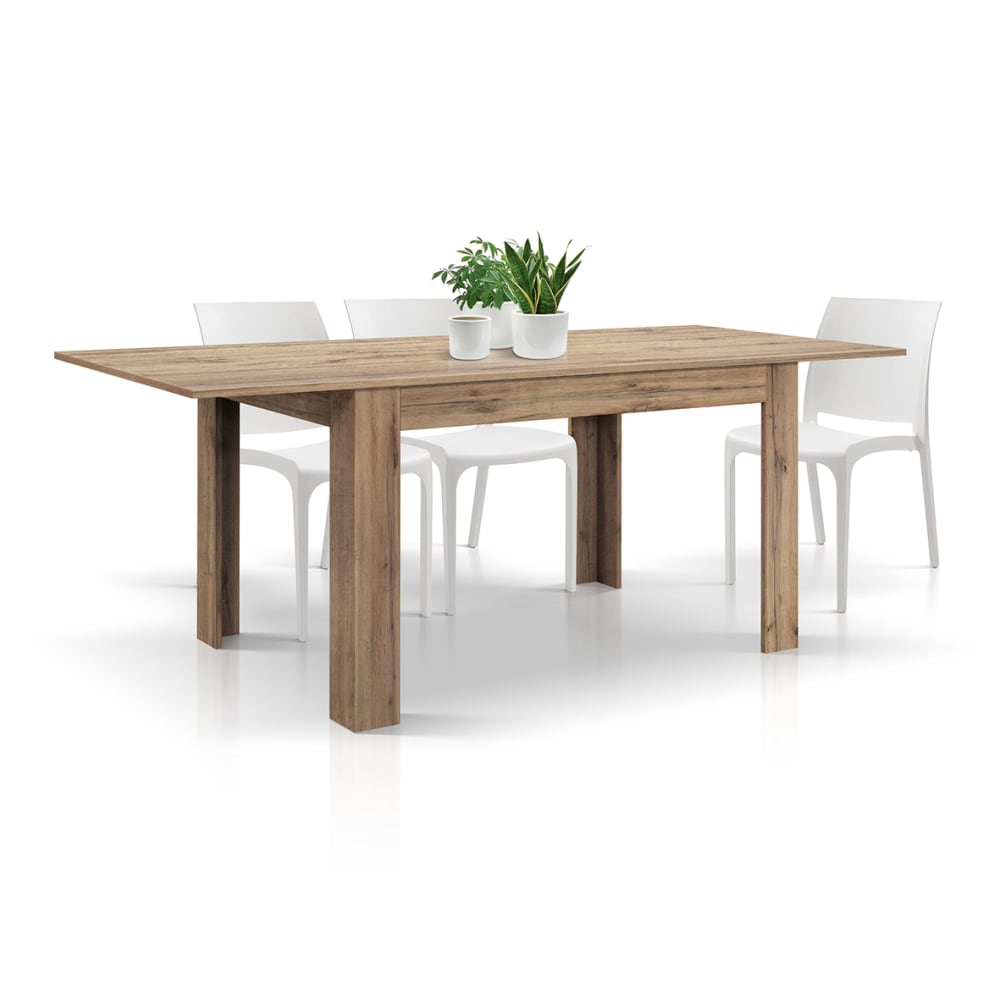 Holztisch in Eichenoptik, ausziehbar, 140 × 90 cm – 220 × 90 cm -