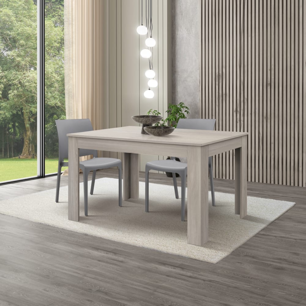 Holztisch in der Ausführung „Perl-Ulme“, ausziehbar, 120×80–