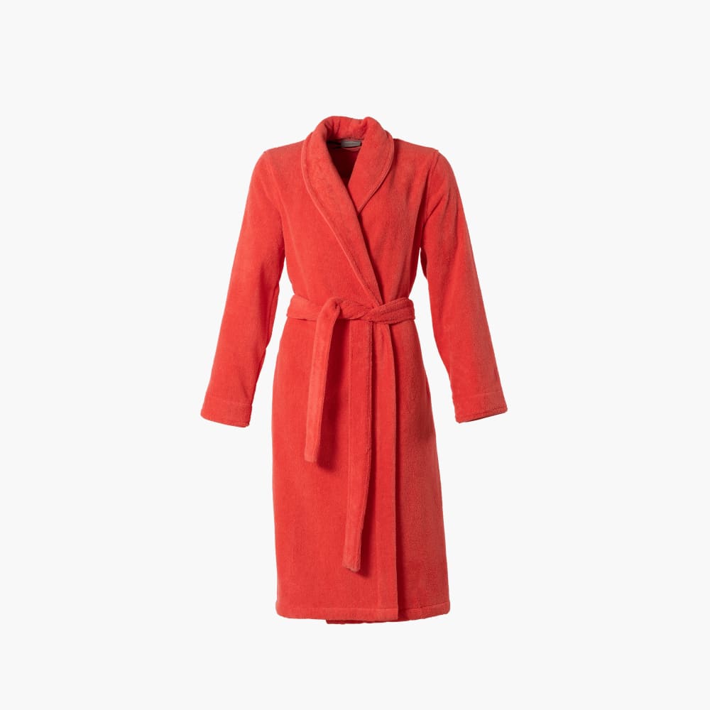 Peignoir femme coton moelleux microcoton bouclette uni orange 0x110