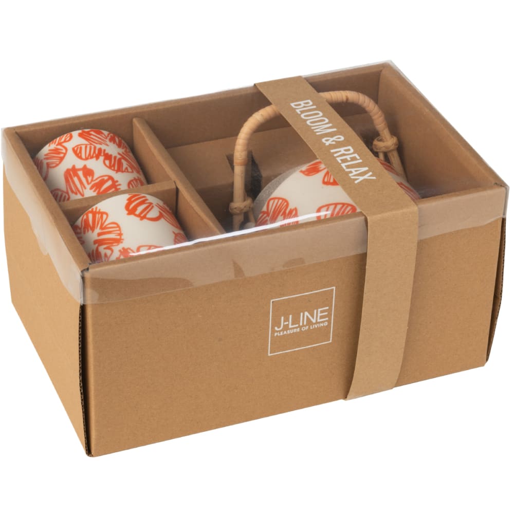 Ensemble théière et 2 tasses en céramique blanche à fleurs - Maisons du Monde