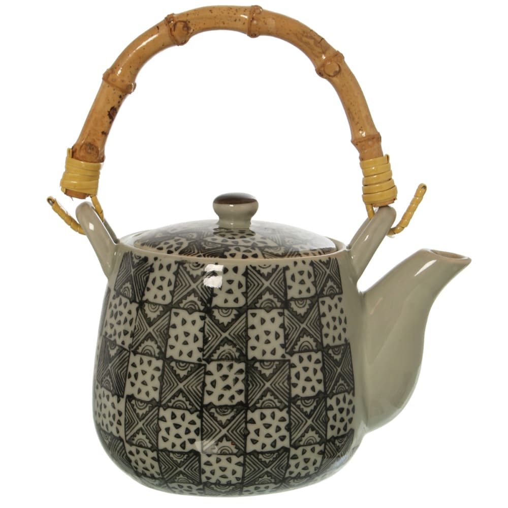 Petite théière en céramique grise avec son infuseur en acier 0.4 l