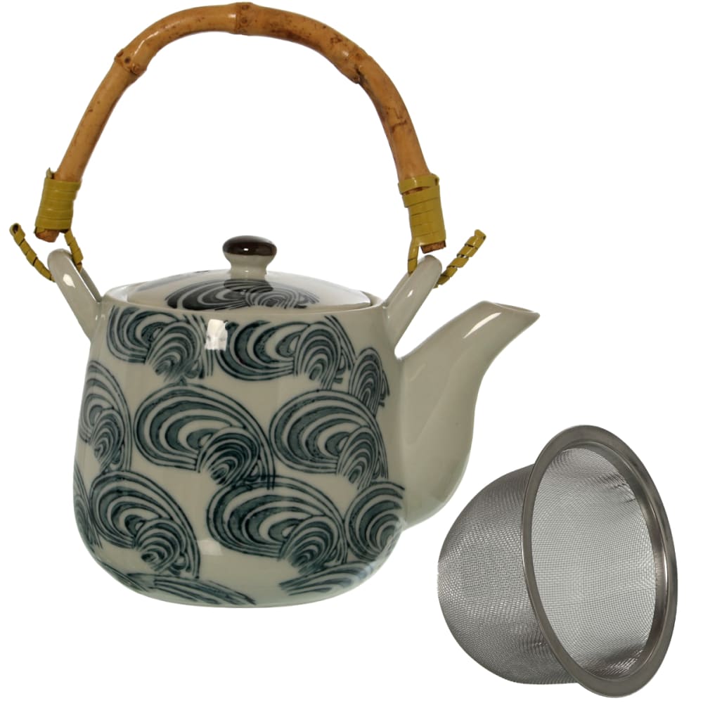 Petite théière en céramique grise et bambou avec infuseur 0.4 L - Maisons du Monde