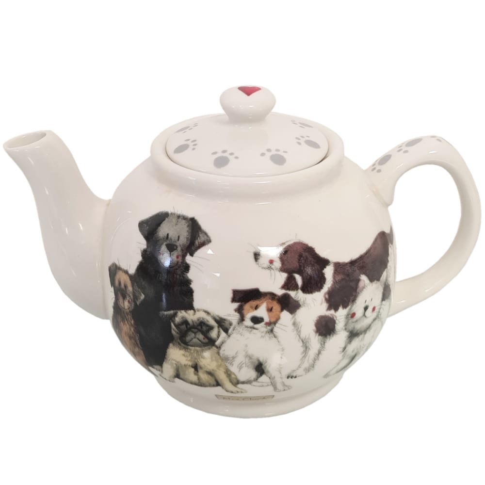 Alex Clark Théière en porcelaine à motif chiens 0,6L Blanc