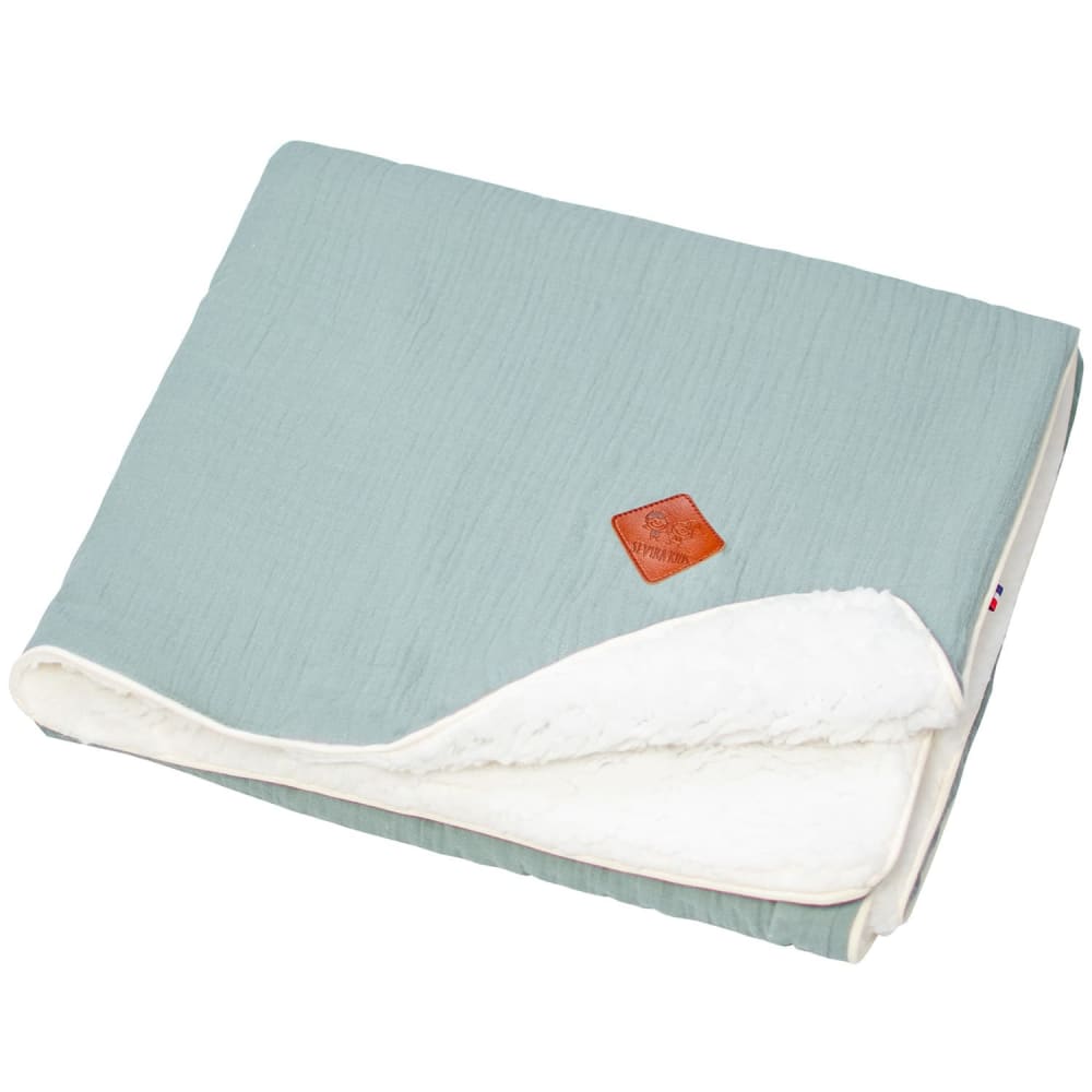 Sevira Kids Meine erste babydecke aus sherpa style classic chic GRÜN Öko-Tex Zertifikat BAUMWOLLE Baby