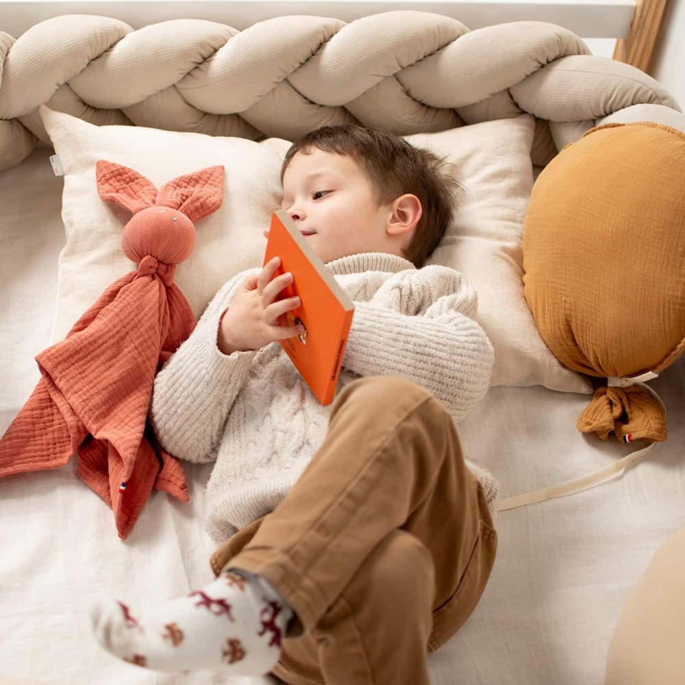 Taie d'oreiller réversible bébé enfant en lin beige 60x40 cm - Maisons du Monde