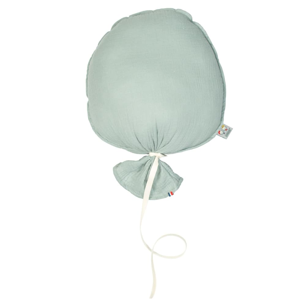 Ballon mural bébé gaze de coton vert de gris 38 cm