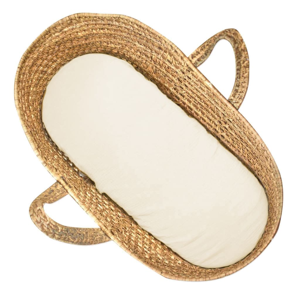 Drap housse couffin bébé gaze de coton écru 70x30 cm Drap housse couffin bébé gaze de coton écru 70x30 cm