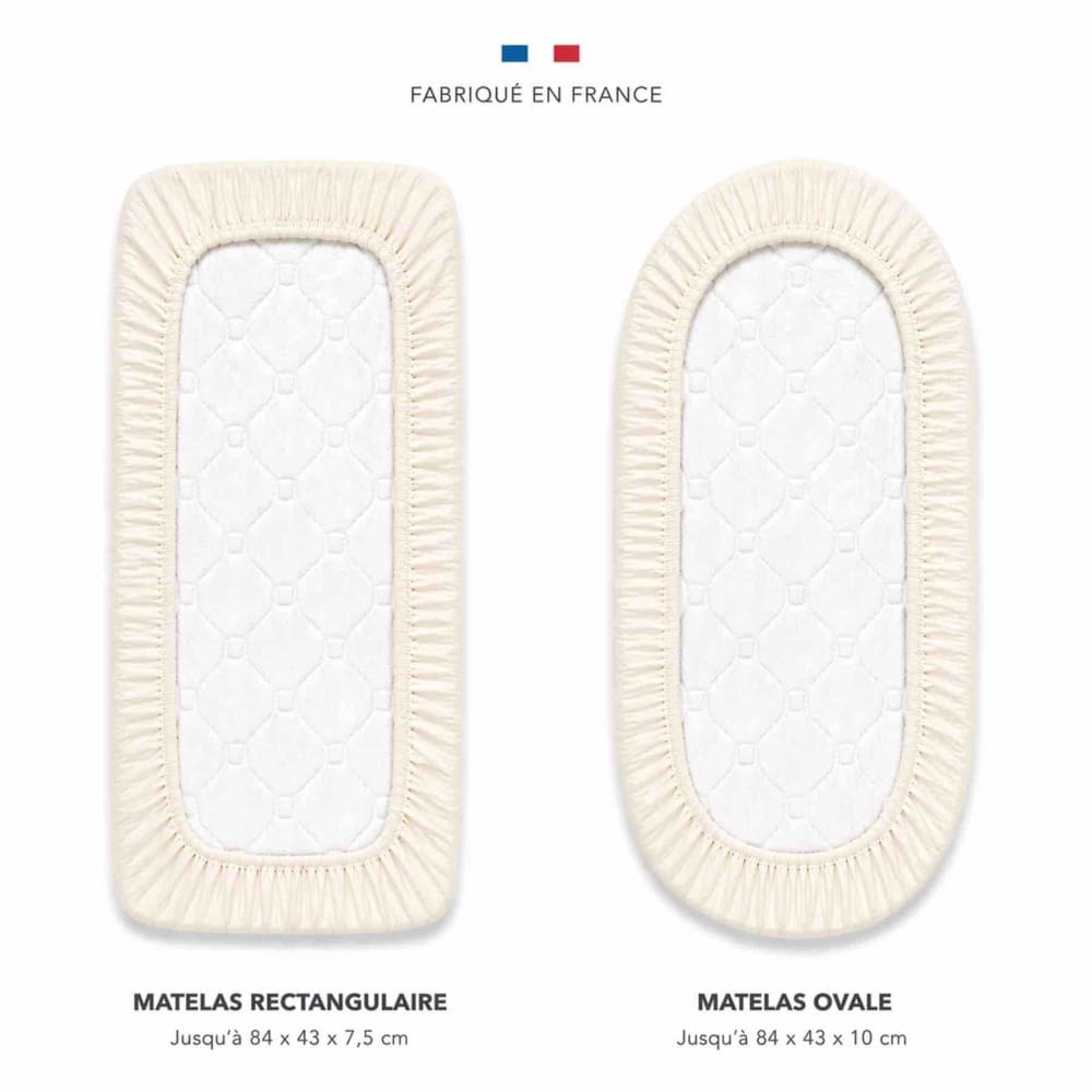Drap housse berceau bébé gaze de coton écru 40x80 cm (Sevira Kids) - Image 2