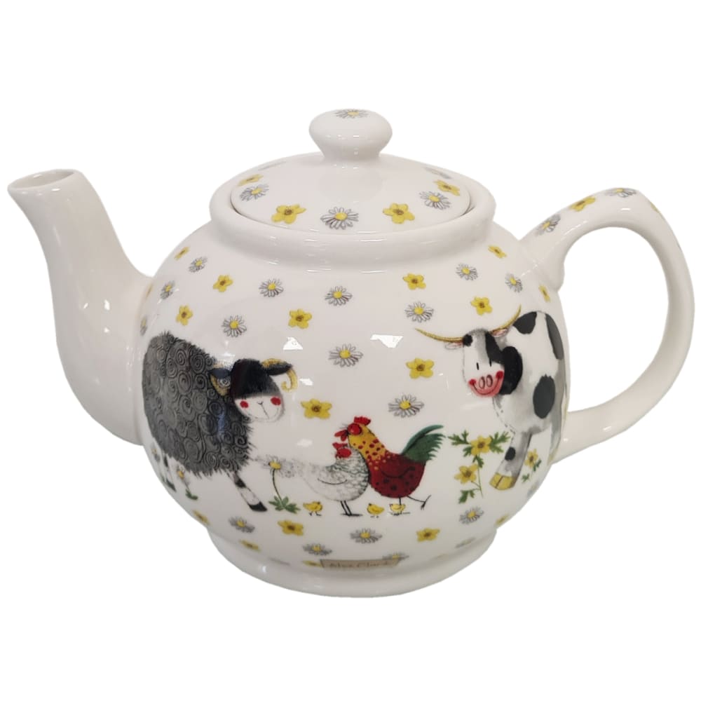 Alex Clark Théière en porcelaine blanche à motif ferme