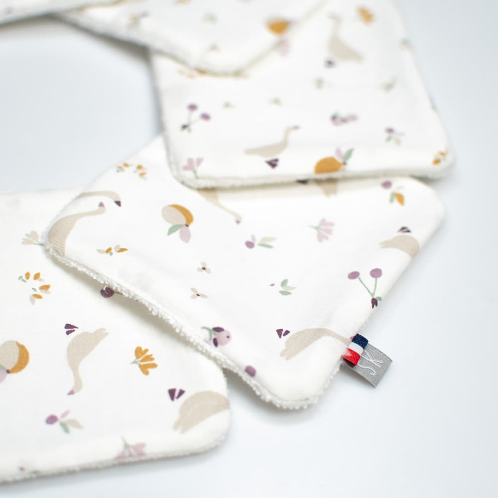 Lot de 8 lingettes lavables en bambou e coton beige 10x10 cm (Sevira Kids) - Image 2
