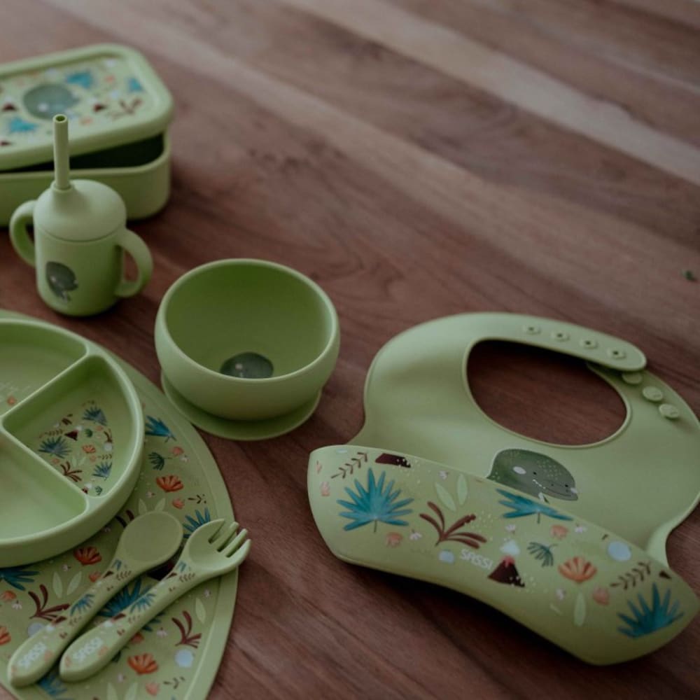 Bavoir bébé en silicone vert 30x22 cm - Maisons du Monde