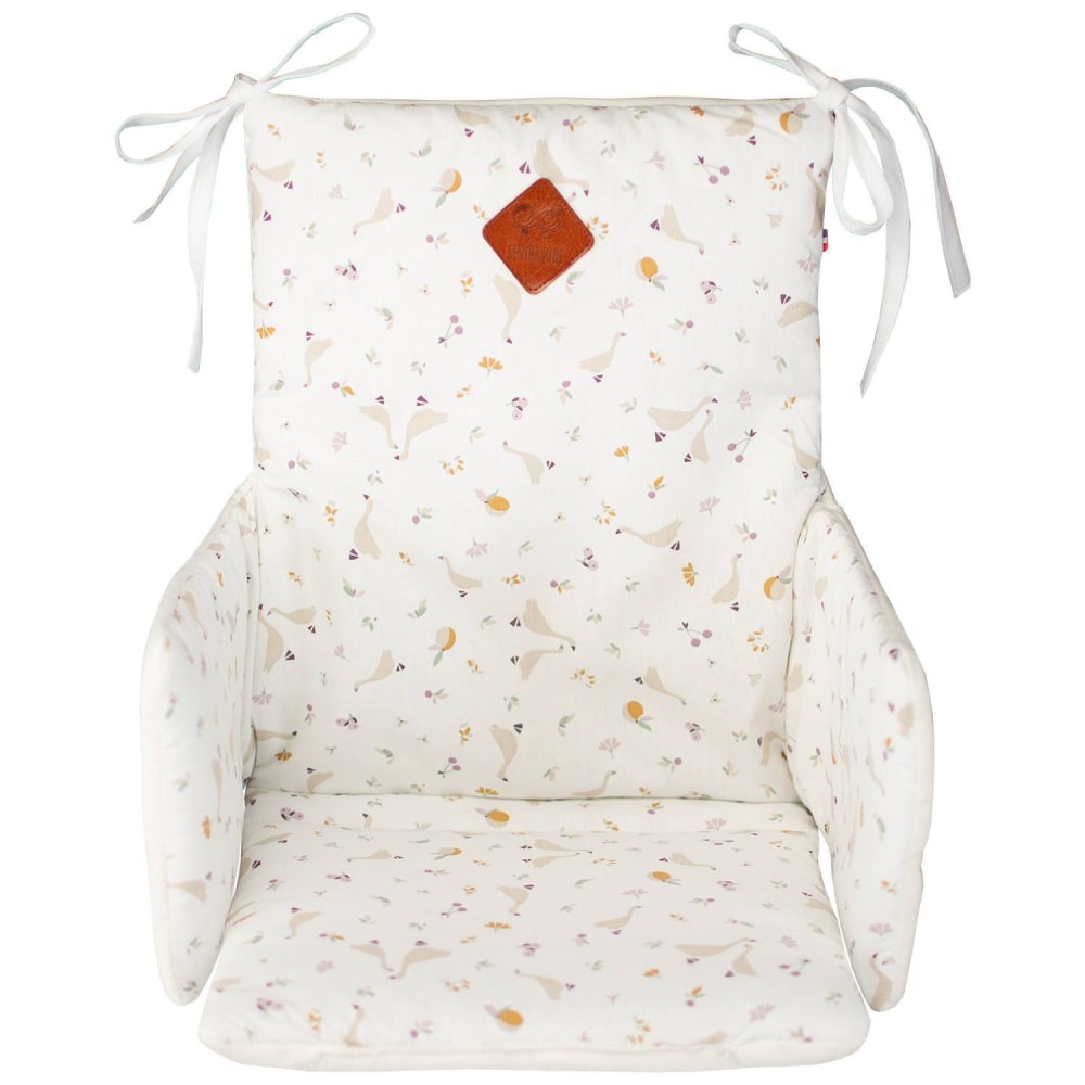 Coussin de chaise haute bébé réversible en coton Multicolore 27x58 c