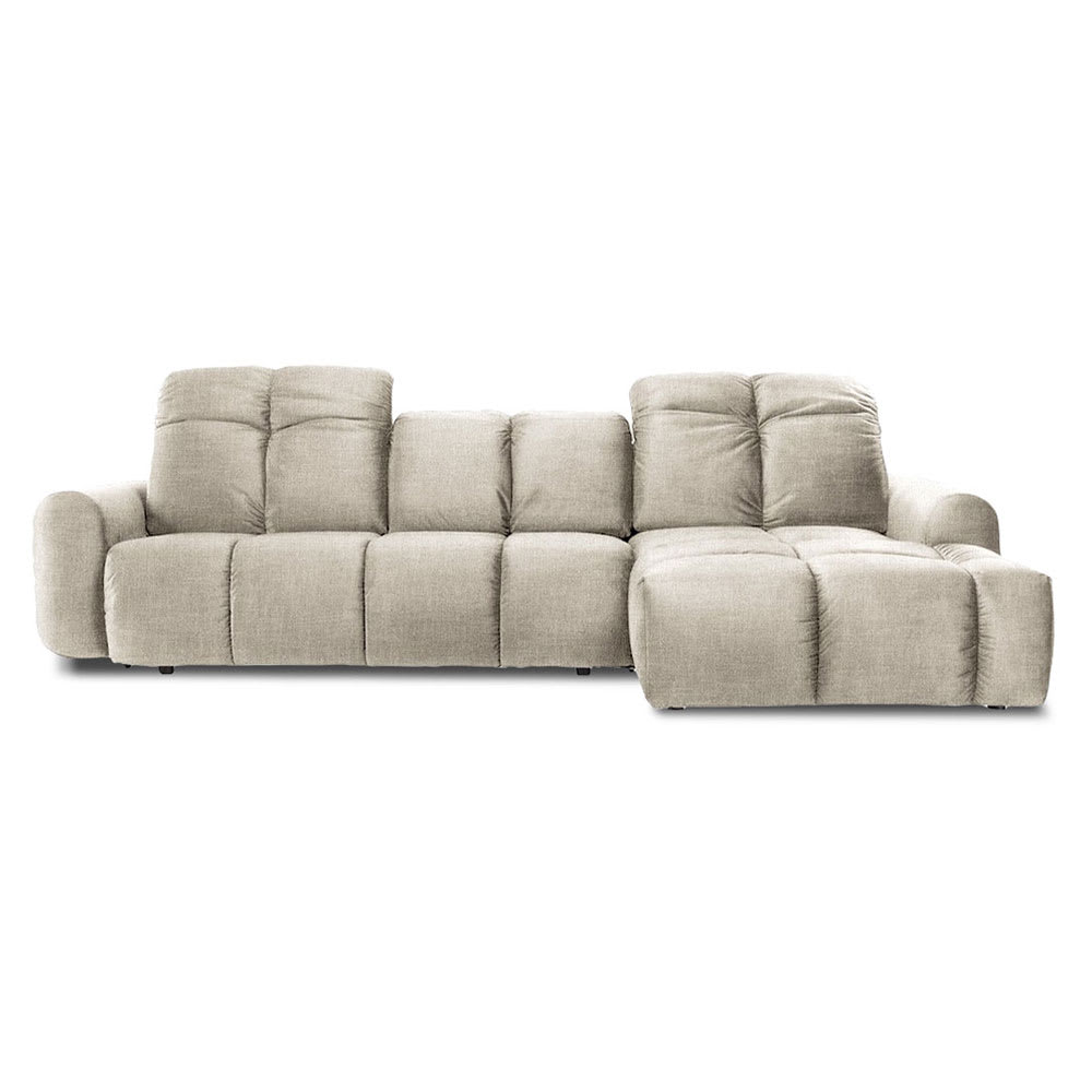 Canapé 3 places tissu angle droit beige