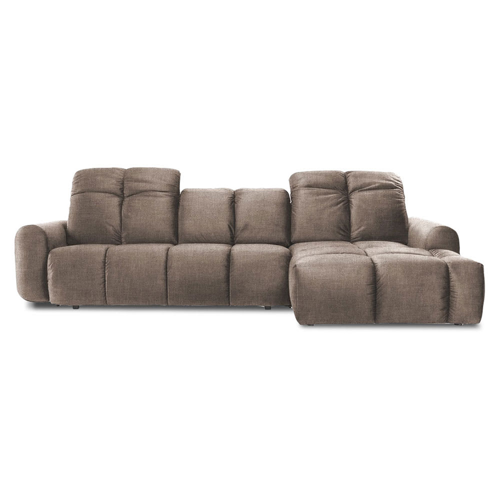 Canapé 3 places tissu angle droit taupe