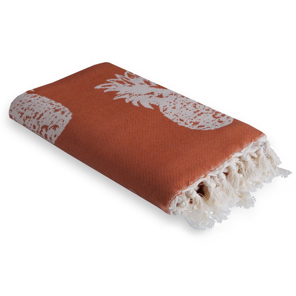 Fouta jacquard coton 100x200 terracotta