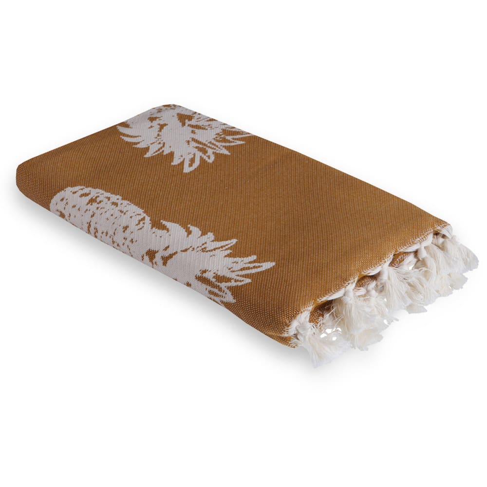 Fouta jacquard coton 100x200 jaune moutarde