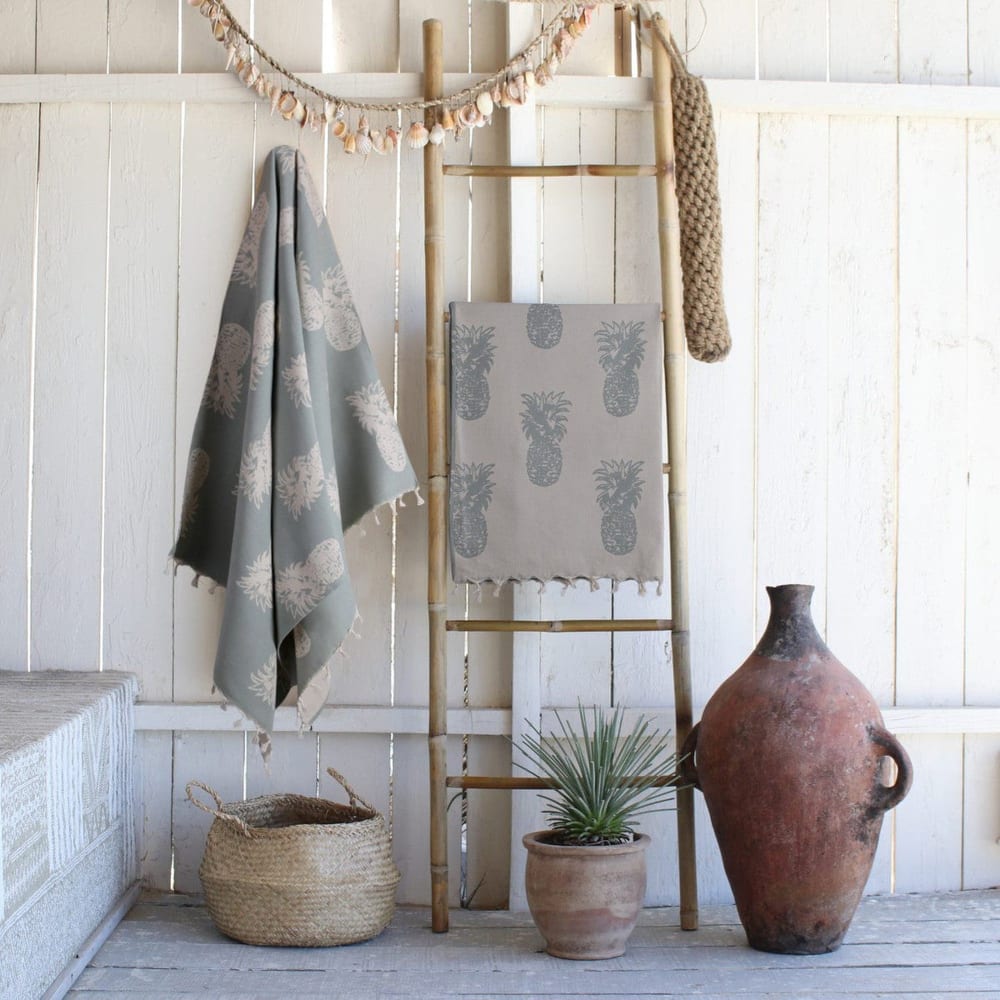 Fouta jacquard coton 100x200 vert d'eau - Maisons du Monde