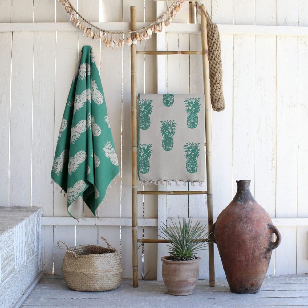 Fouta jacquard coton 100x200 vert brésil - Maisons du Monde