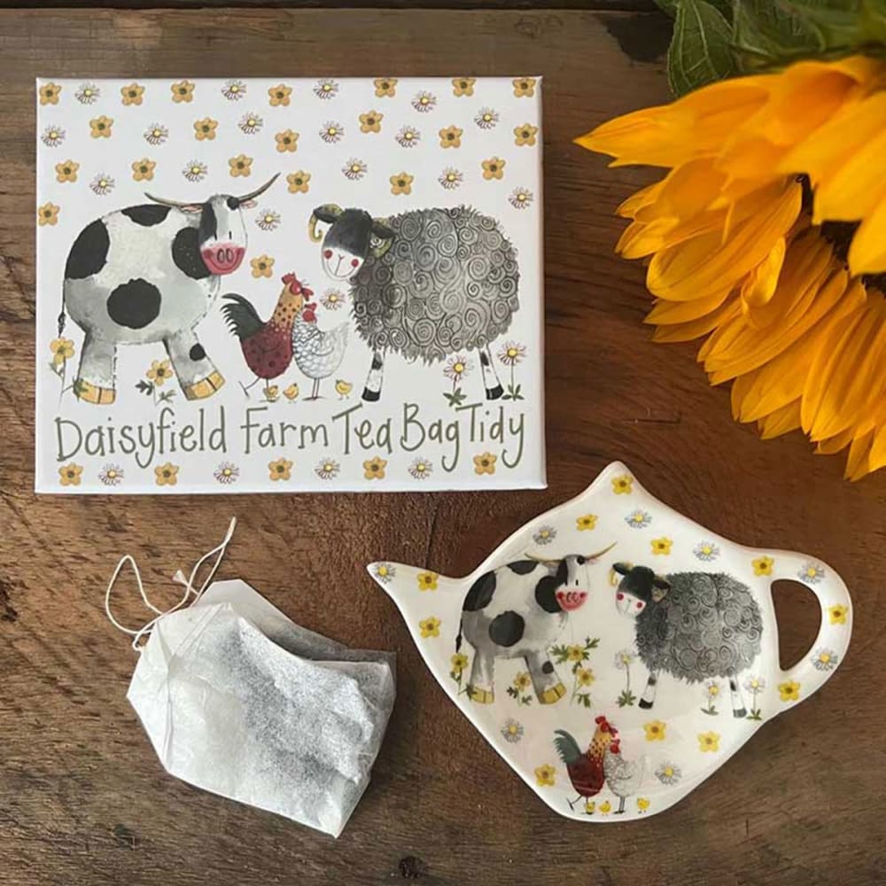 Coupelle pour sachets de thé en porcelaine blanche à motif ferme - Maisons du Monde