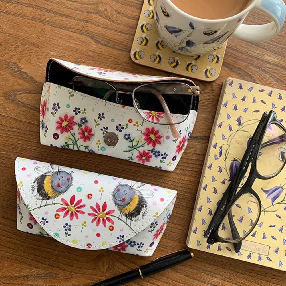 Étui à lunettes blanc à motif abeilles et fleurs - Maisons du Monde