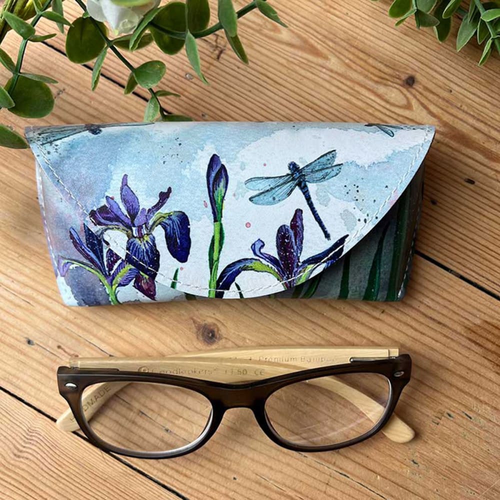 Étui à lunettes blanc à motifs iris et libellule - Maisons du Monde