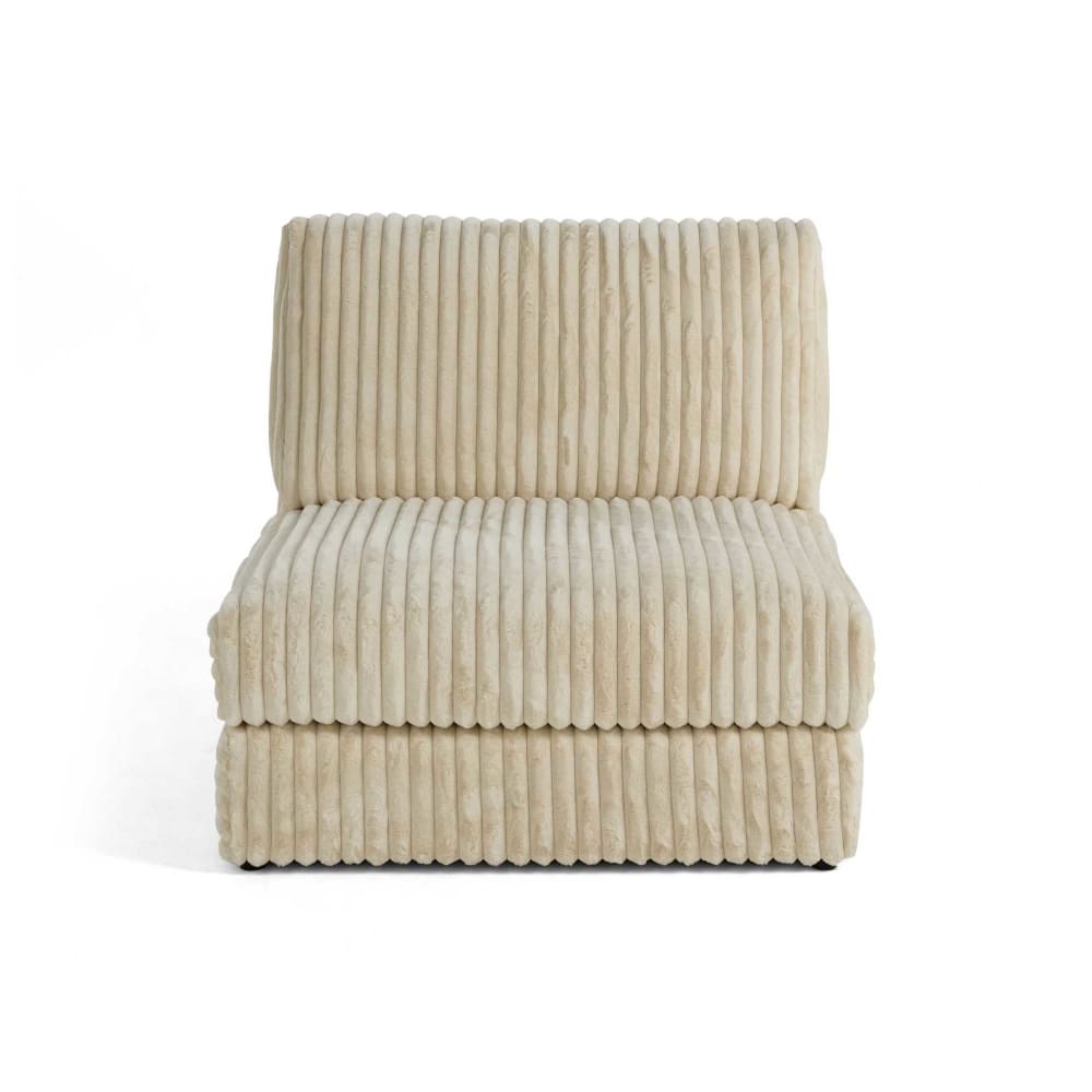 Canapé modulable 1 places  en fausse fourrure côtelée beige