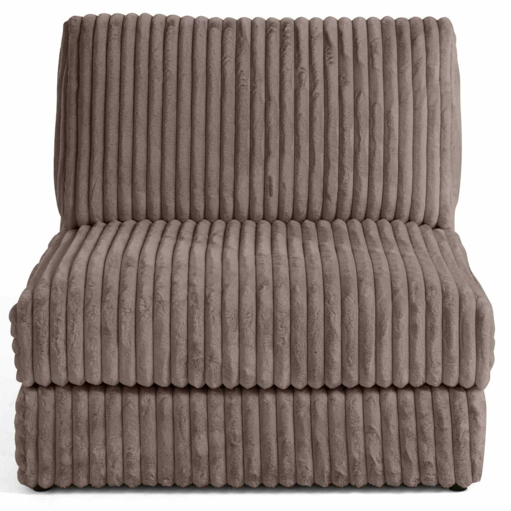 Canapé modulable 1 places  en fausse fourrure côtelée taupe