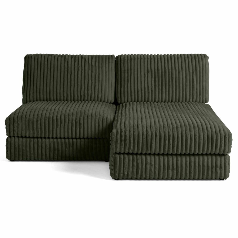 Canapé modulable 3 places angle réversible en fausse fourrure côtelée