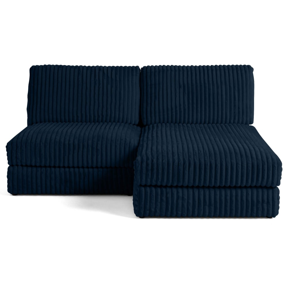 Canapé modulable 3 places angle réversible en fausse fourrure côtelée