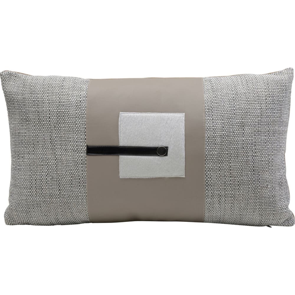 Kare Design Kissen mit Dekoelement, grau, 50x30cm style modern - Pes - Polyester