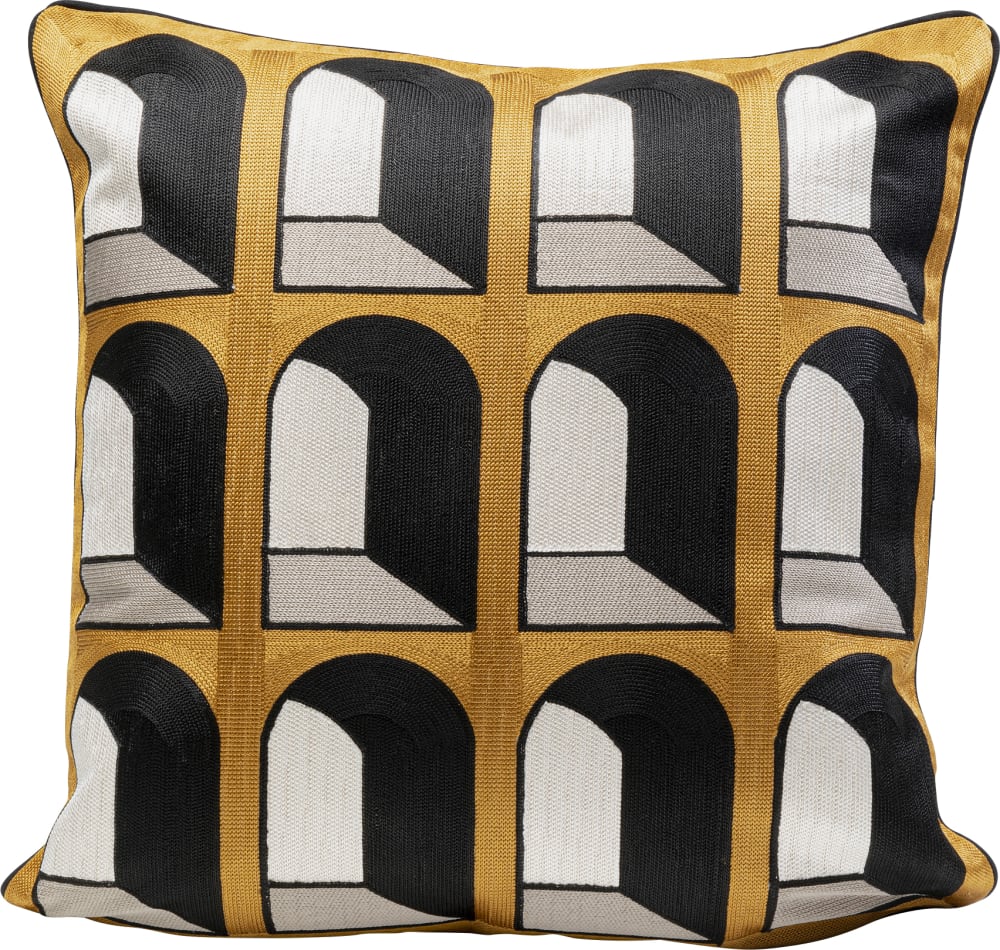 Kare Design Kissen mit Kolosseum-Motiv, gold, 50x50cm - Baumwolle
