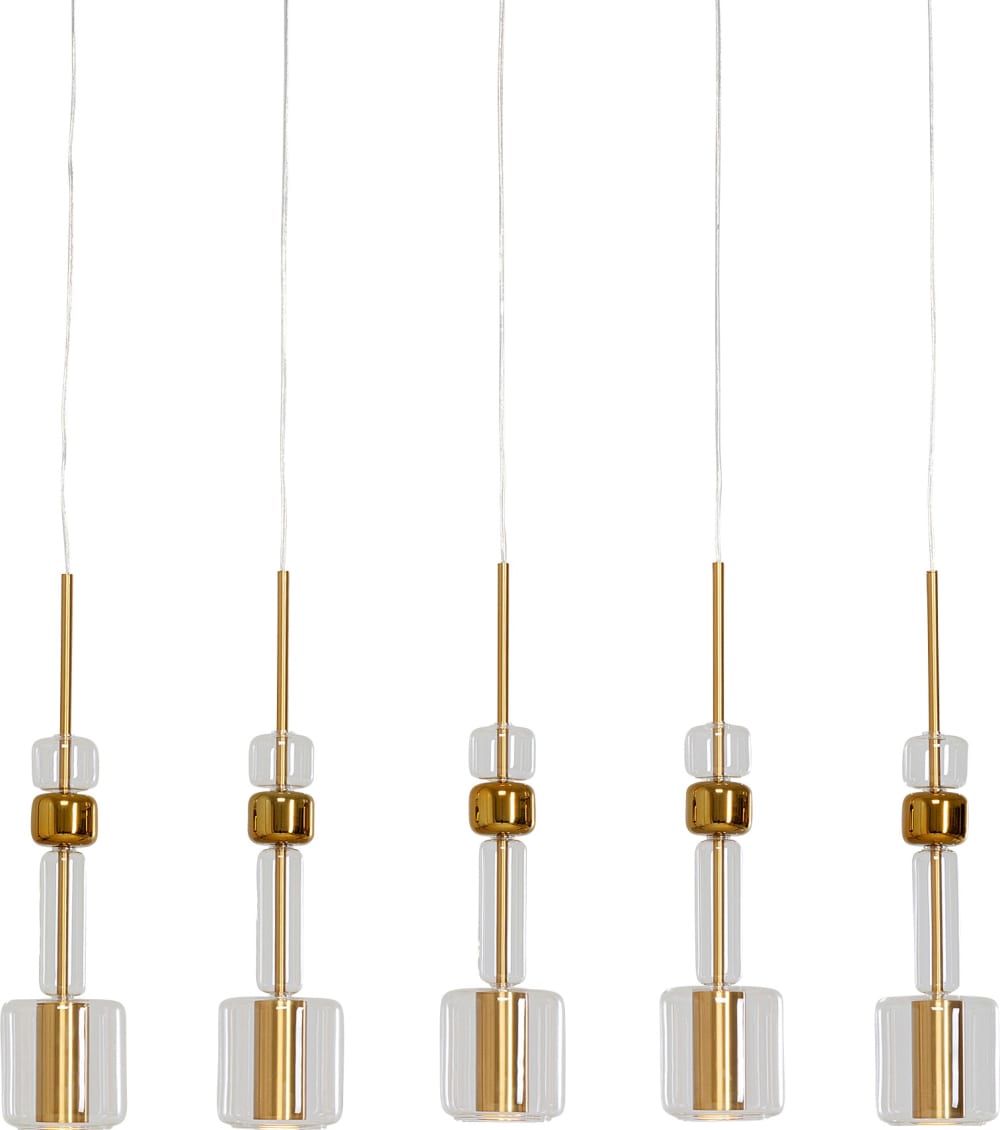 Suspension en verre et acier doré