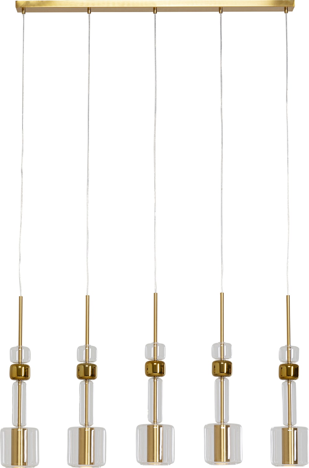 Suspension en verre et acier doré — vue 3