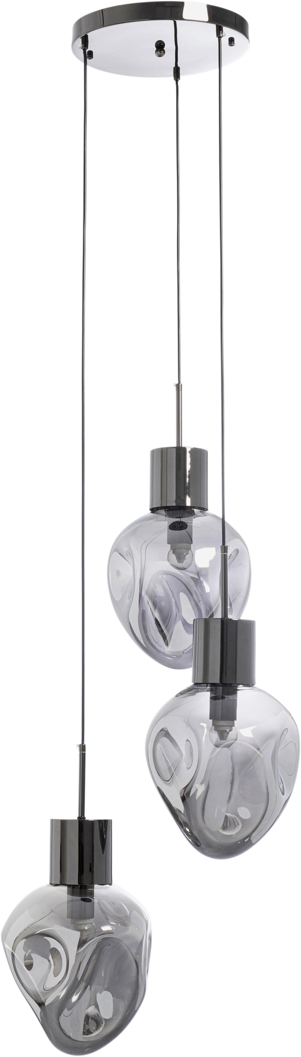 Suspension en verre déstructuré et acier gris — vue 3