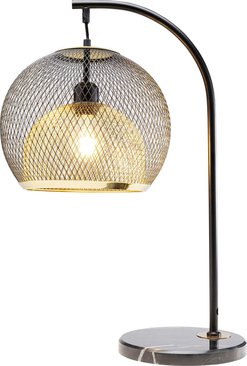 Lampe en acier et marbre