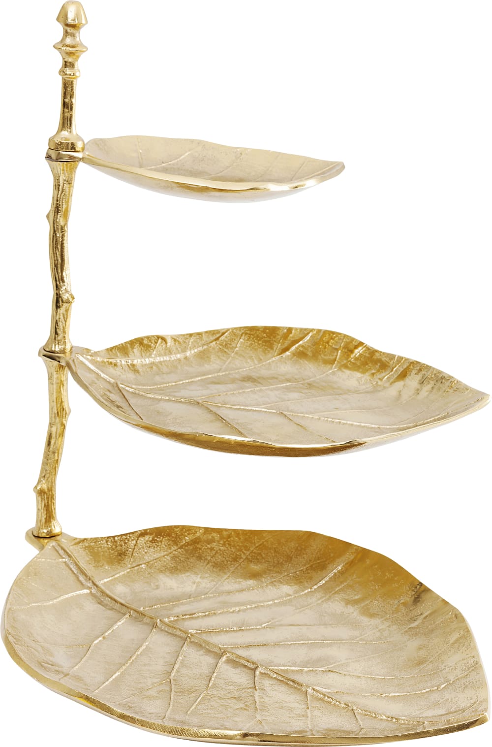 Porte-bijoux trois feuilles dorées