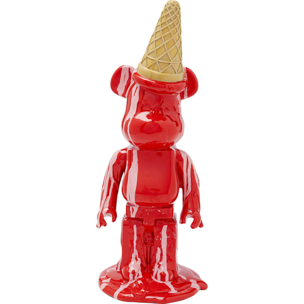 Kare Design Dekofigur Bär mit Eistüte aus Polyresin, rot, H40cm style modern - Harz