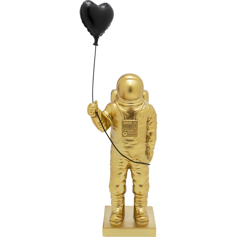 Kare Design Dekofigur Astronaut mit Ballon, schwarz und gold, H41cm - Harz