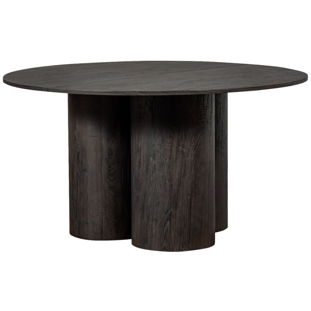 WOOOD Dunkelbrauner MDF Tisch mit runder Platte style modern - Holz