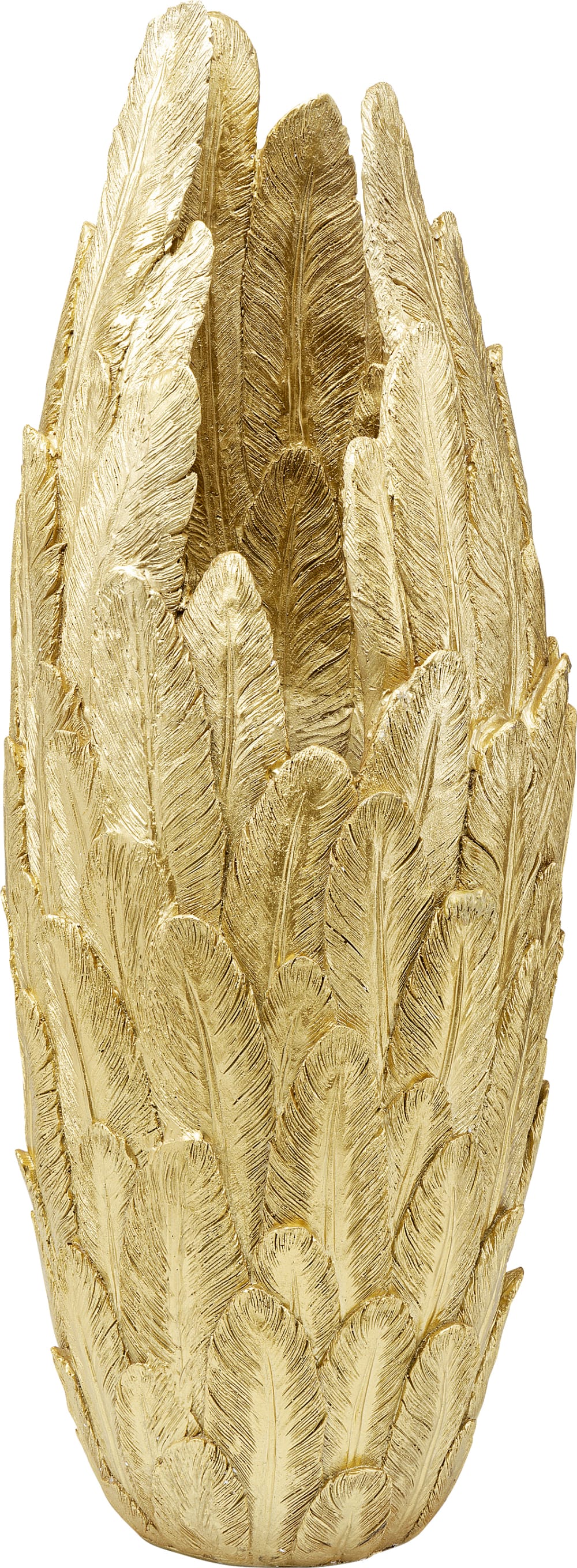 Kare Design Vase mit Federn aus Polyresin, gold, H80cm - Harz