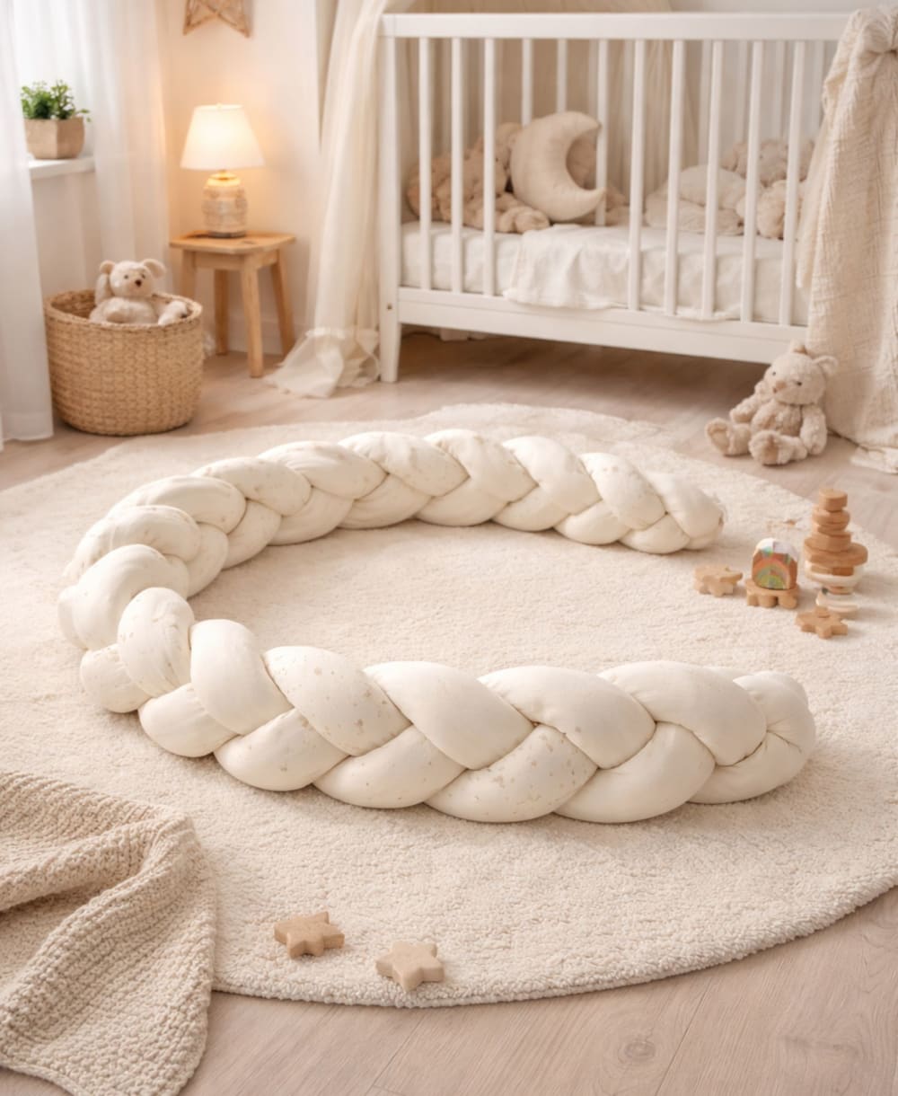 Tresse décorative en double gaze de coton bio écru (Combelle) - Image 2